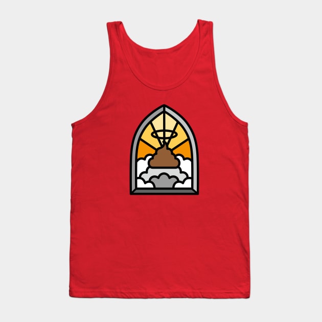 Holy Shit stained glass Church poop Holy crap poo funny Jesus Tank Top by LaundryFactory